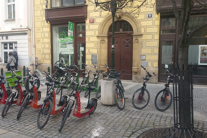 Best Prague Viewpoints: Guided E-Scooter Tour - Getting set up near Prague 1, then learning the scooter quickly