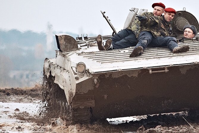 BMP tank driving experience Prague - Clothing, dirt, and your comfort on and off the tank