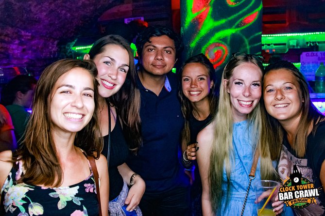 Clock Tower Bar Crawl ending at Prague's BIGGEST rooftop CLUB - The First Stop: Hangover House, Games, and a Two-Hour Open Bar