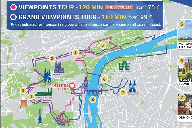 E-Bike, E-Scooter Viewpoint Fun Tour - Old Town Square and the Jewish Quarter, only on the longer ride