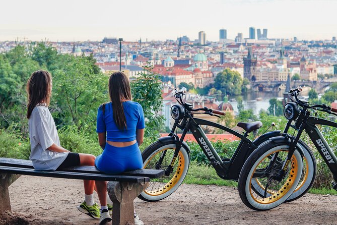 Ebike Sunset tour of Prague - Letná viewpoint: five bridges lined up and a government landmark