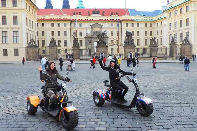 Live-Guided Tour - Trike-Harley Adventure of Prague - Strahov monastery sites, St Vitus exterior views, and Petrin options