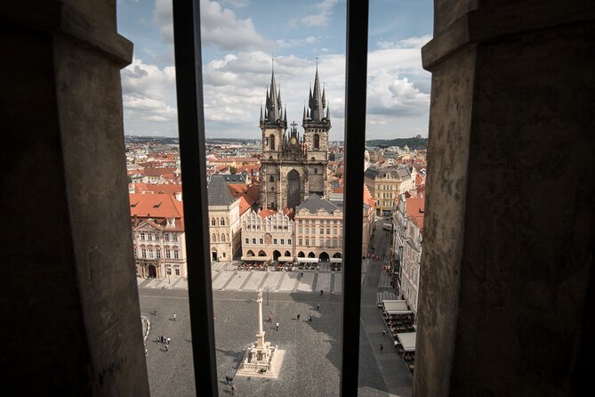 Old Town, Astronomical Clock & Underground Tour with PragueWay - Entering the Old Town Hall complex, Orloj hours, and tower stairs