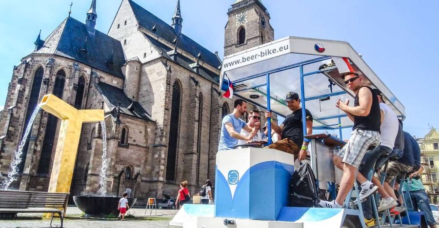 Pilsen: 1.5-Hour Beer Bike with Unlimited Beer - DEPO2015 meeting point and the 10-minute setup that keeps it smooth