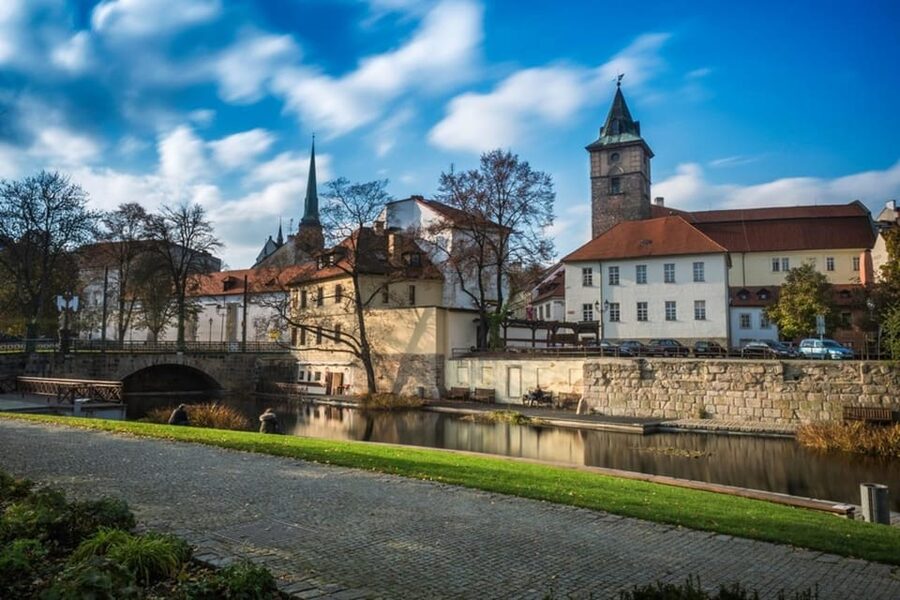 Pilsen: Old Town Guided Walking Tour - St. Bartholomew’s Cathedral entrance, what you see and why it matters