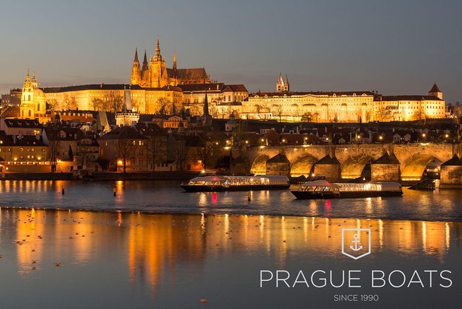 Prague Boats 3-hours Crystal Dinner Cruise - A 7:00 pm Vltava dinner cruise that turns Prague lights into your soundtrack