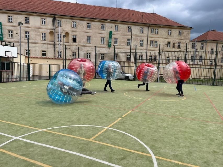 Prague: Bubbles football in city centre of Prague - Water breaks and pacing: why the hour feels manageable