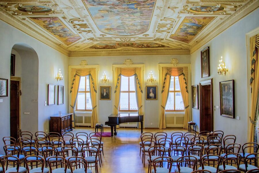 Prague Castle: Midday Classical Concert at Lobkowicz Palace - The Baroque Concert Room, the Stucco Ceilings, and the Acoustics