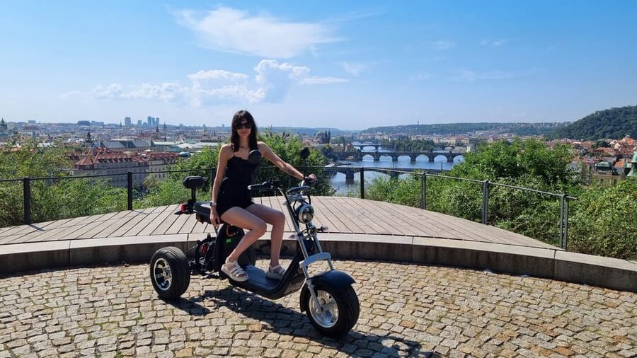 Prague: Castle Viewpoints & Charles Bridge Trike Tour - From the Japanese Embassy to Safety Training (Then You’re Off)
