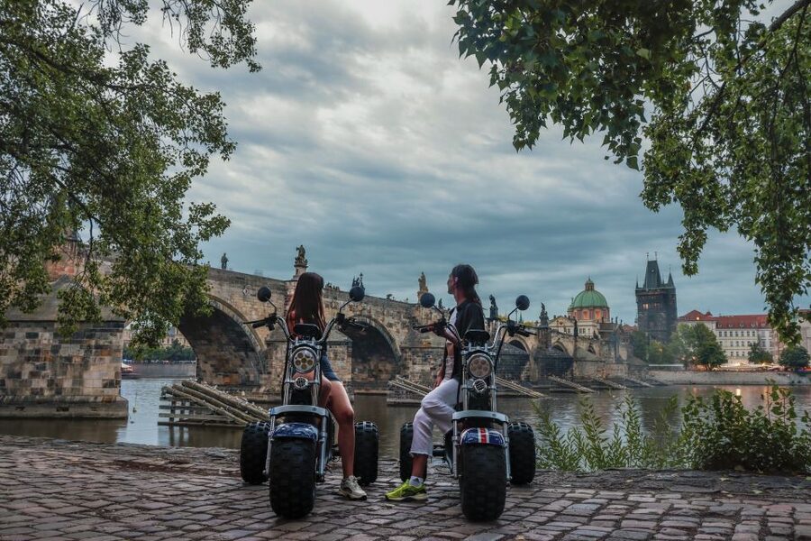 Prague City sightseeing in Night Trike Tour - Prague Castle Main Entrance, Outside Only