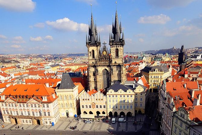 Prague City Sightseeing Tour - Old Town Square stop: Astronomical Clock and church facades