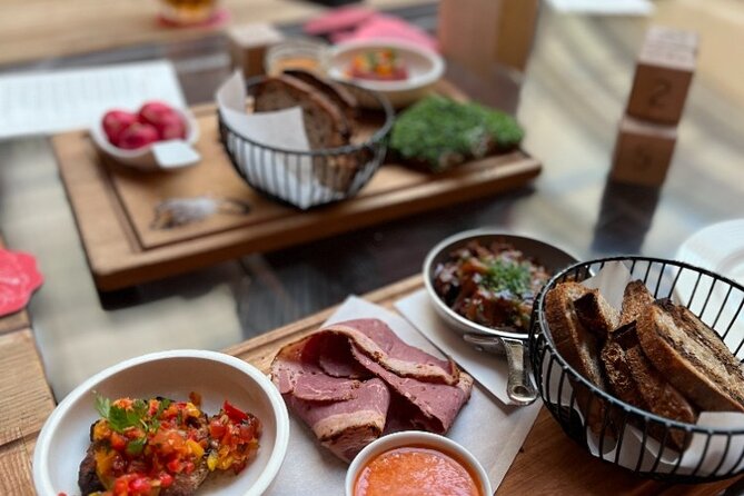 Prague Craft Beer Tour - The food pairings, from pork fat spread to marinated sausage