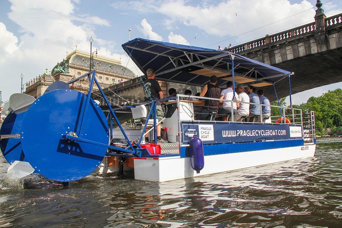 Prague Cycle Boat - The Swimming Beer Bike - Drinks, music, and the host vibe that makes it work