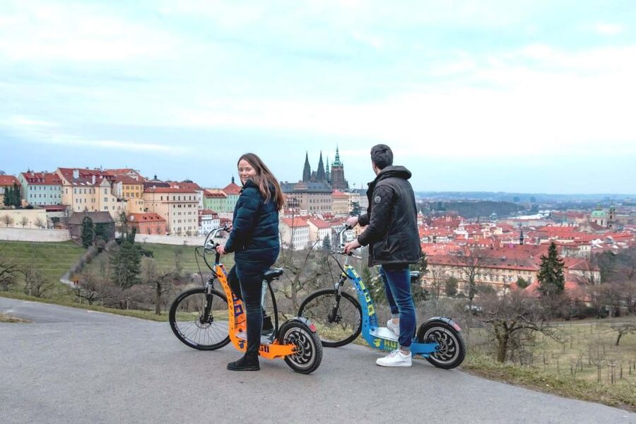Prague: E-Bike/E-Scooter Viewpoint Tour - Letná Park and Vltava River views: bridges, Old Town sights, and big skies