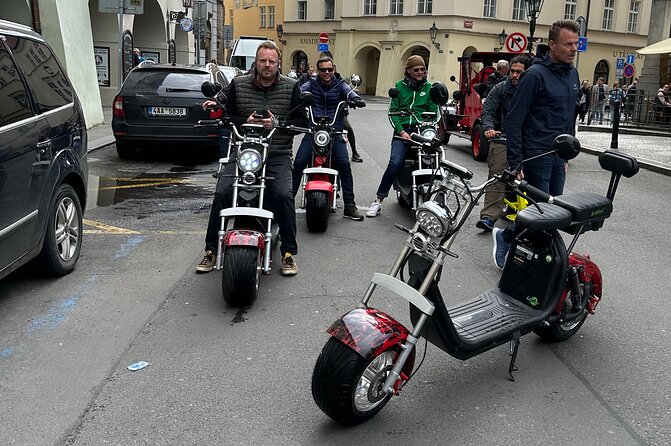 Prague E-Scooter Adventure: Fun & Easy Sightseeing 3Hours Tour - Prague Castle area in the time of a photo stop
