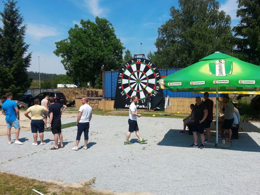 Prague : Giant Foot Darts and Giant Beer Pong Game - Welcome drink and safety briefing with an English-speaking instructor