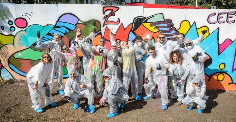 Prague Graffiti Workshop For Groups & Team-Building Groups - From sketch to finished wall: how the 150 minutes are likely to feel