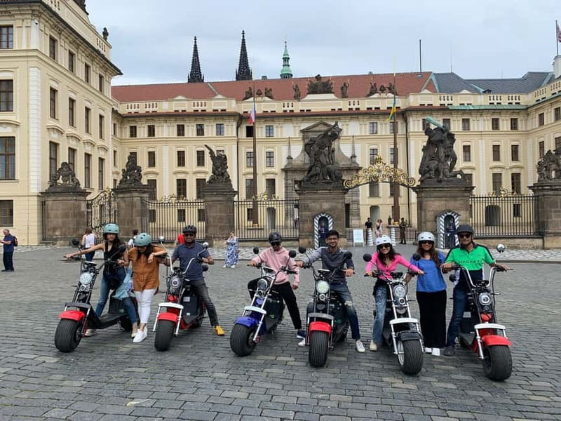 Prague: Guided Fat Tire e-Scooter Tour - Old versus New City, then into a beloved park with a view
