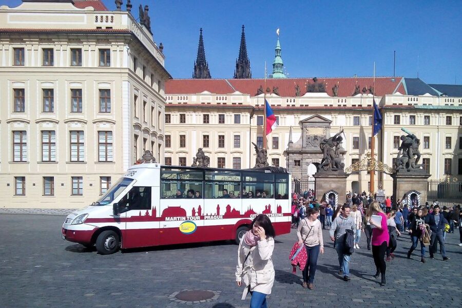 Prague: Historic City Center Bus Tour with Top Sights - Old Town Square and the Municipal House, seen from the street