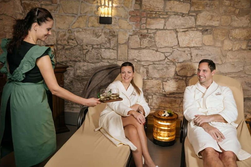 Prague: Lázně Pramen. Wine, Beer bath and Wellness SPA - Wellness bath: carbonic, mud, magnesium, or oxygen plus herbal tea