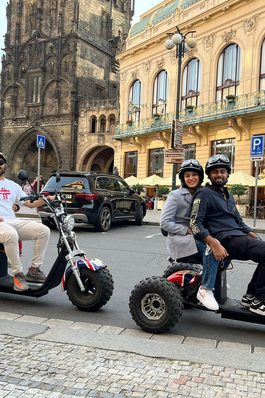 Prague Monastery & Panoramic Viewpoint Electric Trike Tour - Entering Prague by electric trike, not by stress