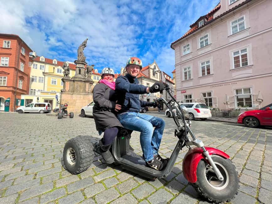 Prague: Monster Bike Trike Tour Euro Segway Experience - John Lennon Wall, then off to the first viewpoint