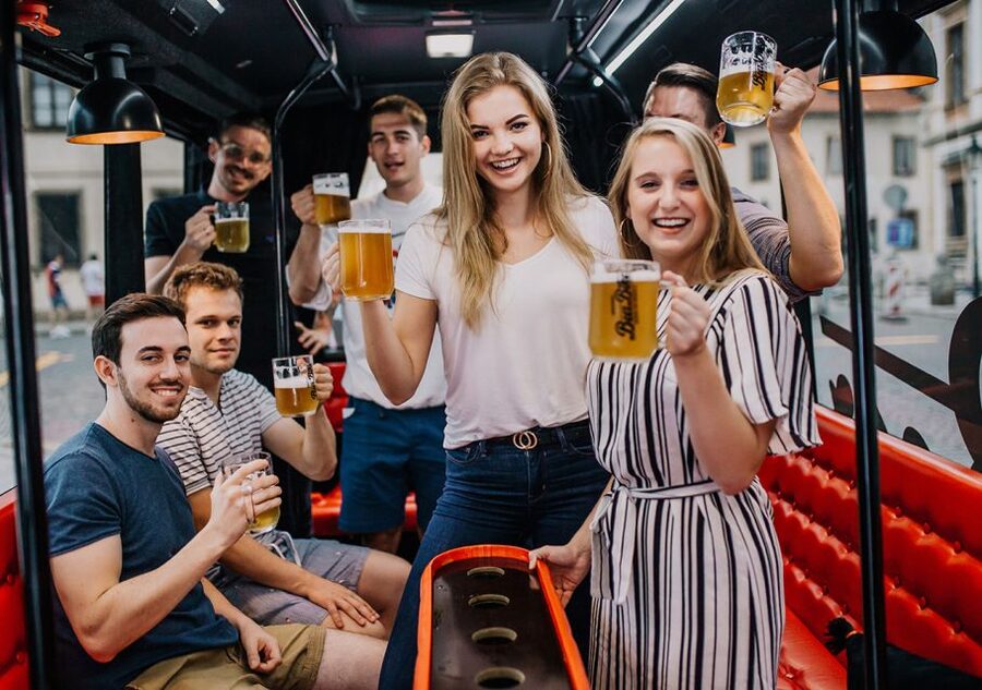 Prague: Party Beer Bus - Staropramen Brewery Stop: A Local Name on a Party Route