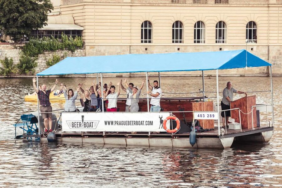 Prague: Private Cycle Boat River Tour with Beer or Prosecco - Finding the cycle boat fast: the U Bukanýra bar and Albatros Botel marker