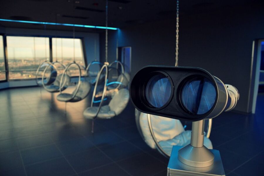Prague TV Observatory Tower Audio Guide with Online Ticket - Inside the capsules: tower history, bubble chairs, then Czech art