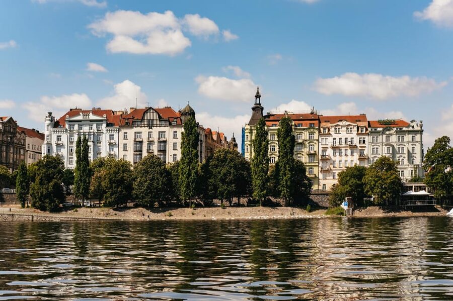 Prague: Vltava River Guided Canoeing Tour - After the paddle: the Vysehrad-view garden pub meal and mojitos