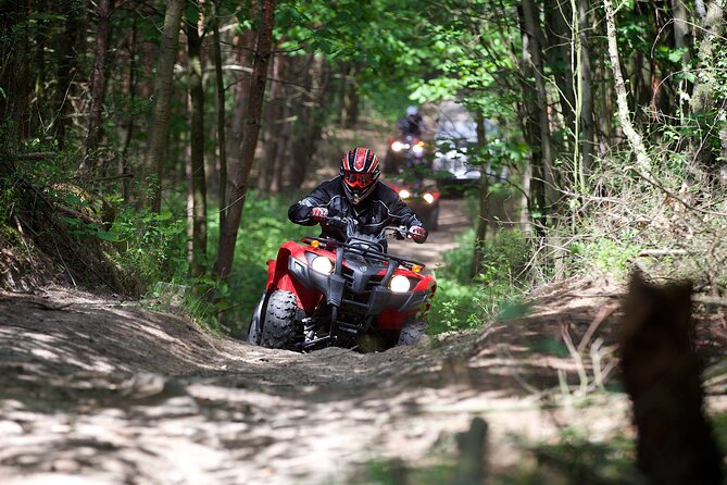 Quad ride adventure Prague - Getting geared up: helmets, goggles, gloves, and balaclavas