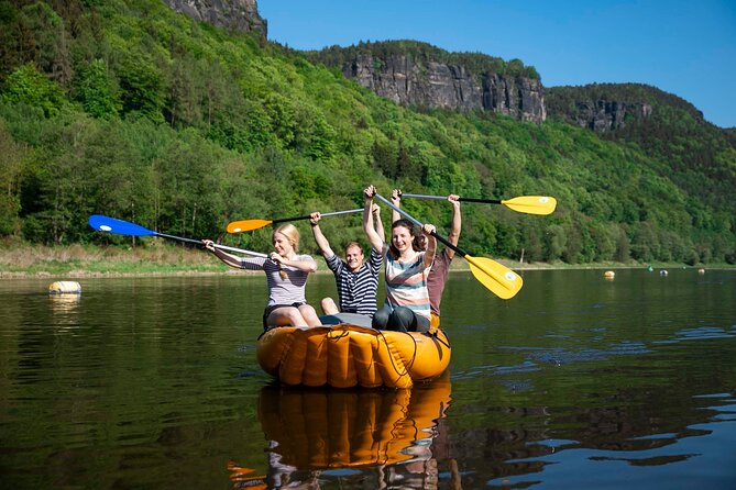 Raft on the Elbe river from Děčín to Bad Schandau - Děčín to Bad Schandau by raft, the big picture