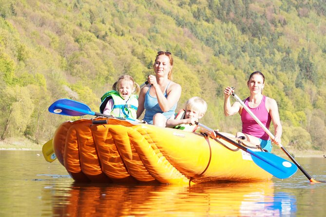 Raft on the Elbe river from Děčín to Bad Schandau - The first big views: Shepherd’s Wall, Via Ferrata, and Děčín Chateau