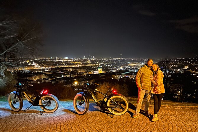 Retro Style E-Bike Night Tour in Prague - Live Guided - Prague Metronome and the River Corridor to Charles Bridge