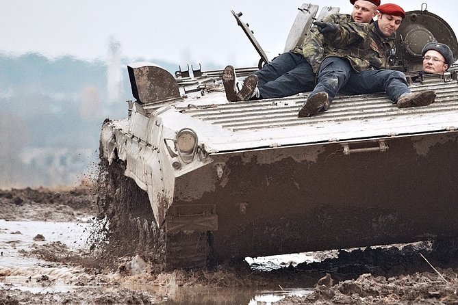 Ride in a BMP tank and military garage tour Prague - Optional Costs and Upgrades: Clothes Rental and Private Tank Time