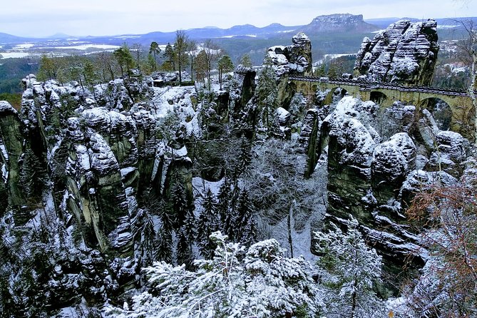 Terezin & Bohemian Switzerland from Prague: Bastei, Narnia & Café - Dresden in Winter: Advent Markets and Repaired Architecture