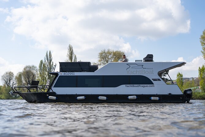 VIP Prague YachtBoat ONE Experience: All-You-Can-Drink - Where you board at Rašínovo nábř and what the start feels like